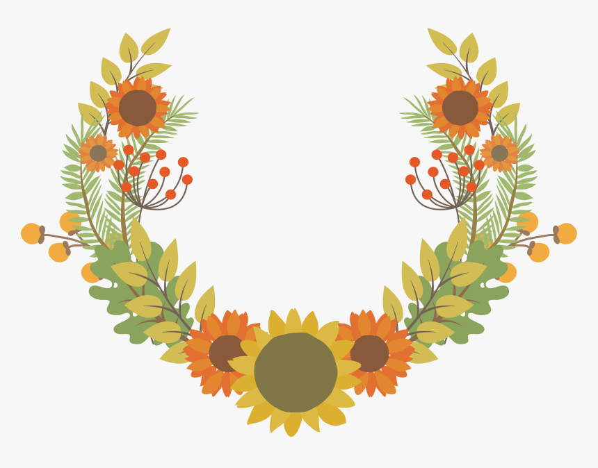 Transparent Vector Wreath Png - Png Transparent Sunflower Wreath Png, Png Download