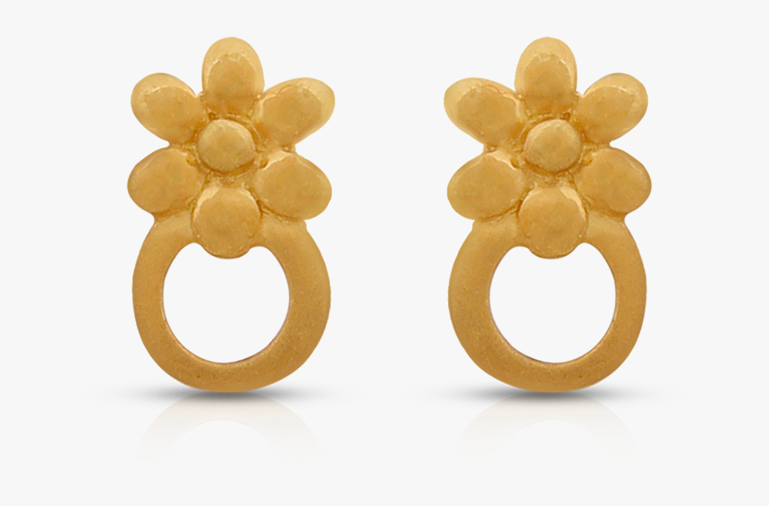 Pretty Floral Gold Earrings - Earrings, HD Png Download