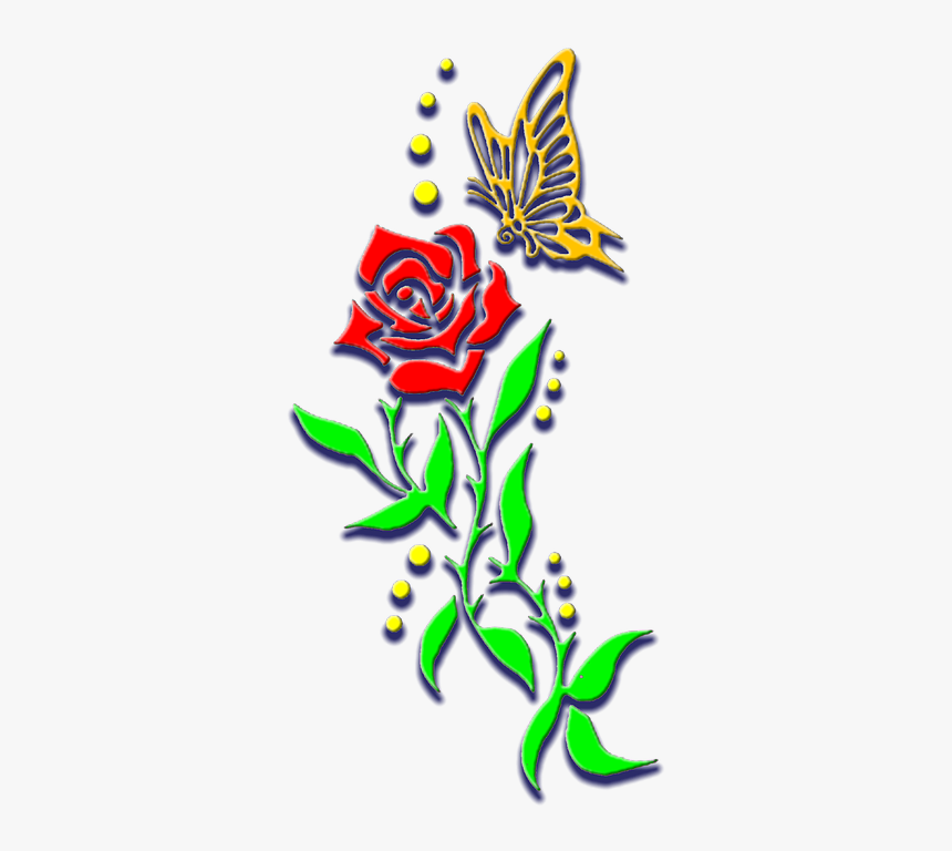 Borboleta Com Flores Png, Transparent Png
