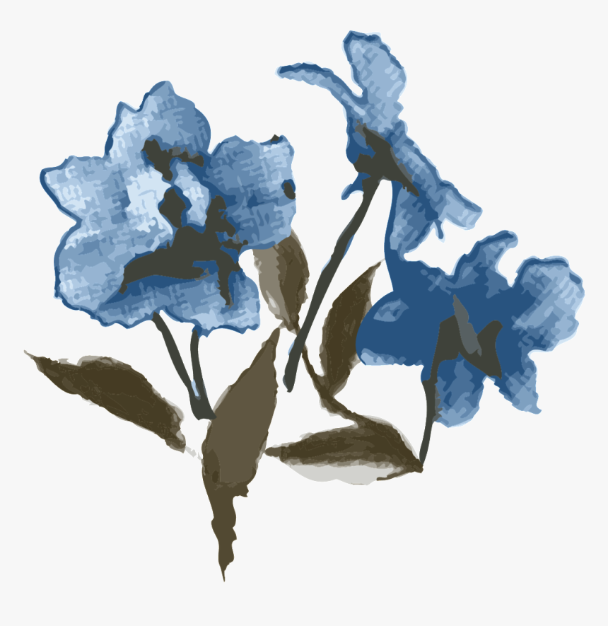 Blue Elegant Flower Cartoon Transparent Material - Iris, HD Png Download