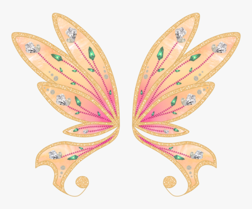 #pink #peach #beautiful #fairytail #wings #flying #halloween - Transparent Background Fairy Wings Png, Png Download
