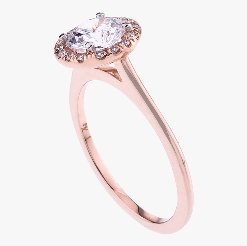18kt Rose Gold And Platinum Engagement Ring - Engagement Ring, HD Png Download