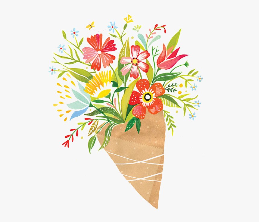 Bouquets De Flores Pinterest - Bunch Of Flowers Illustration, HD Png Download