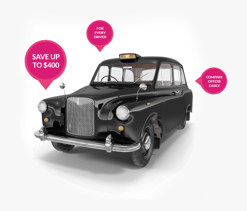 Black Taxi White Background, HD Png Download