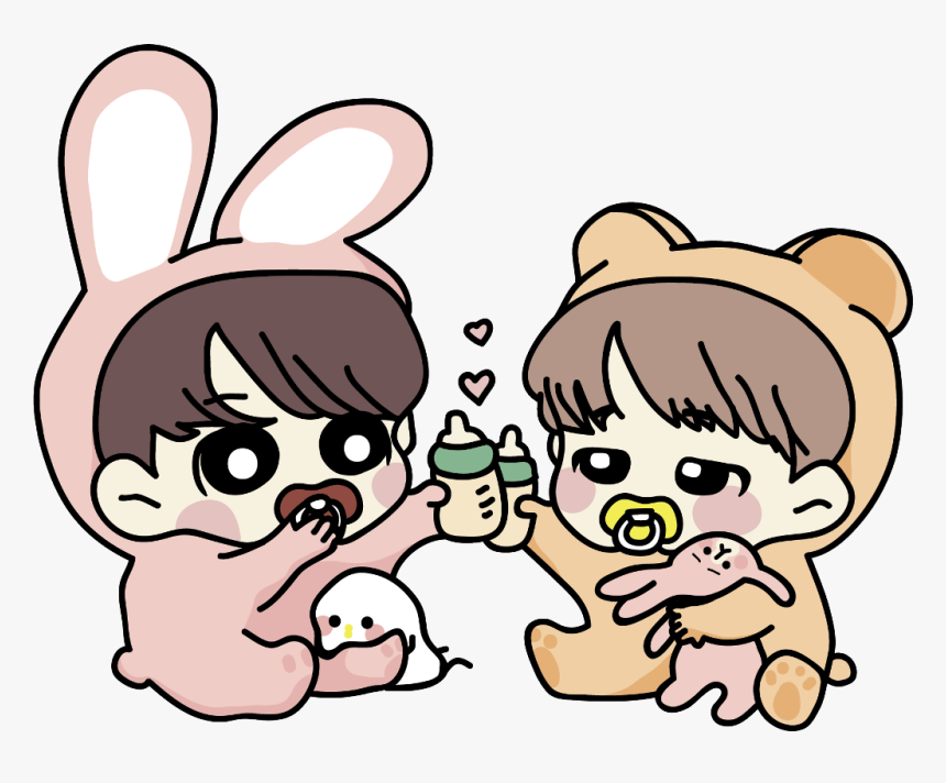 Jimin And Jungkook - Cartoon, HD Png Download