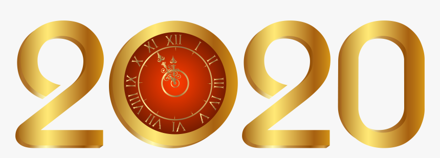 2020 Clock Gold Transparent Png Clip Art - 2020 New Year Png, Png Download