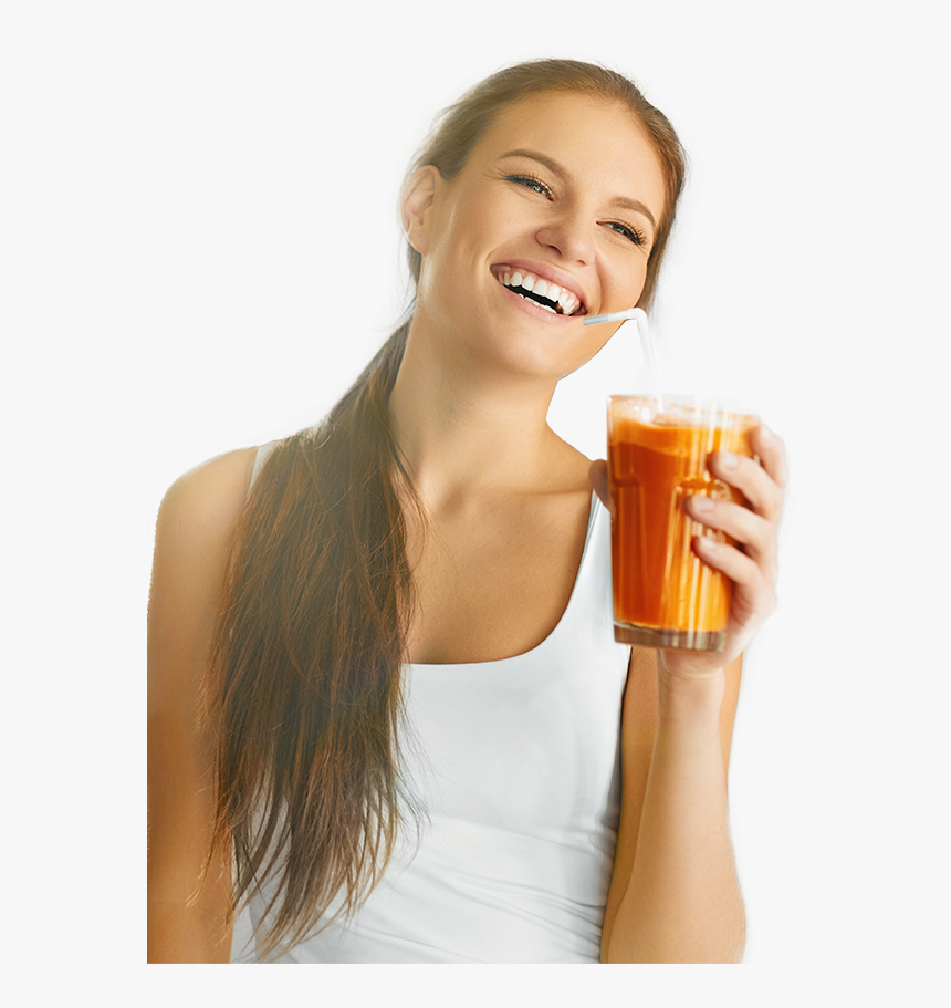 Woman Drinking Carrot Juice - Remedio Para Regular La Regla, HD Png Download