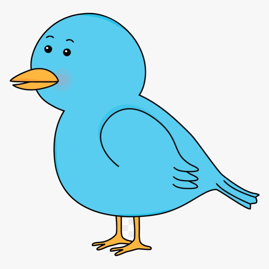 Waiting Cute Cartoon Bird Clipart Blue Transparent - Cute Blue Bird Clipart, HD Png Download