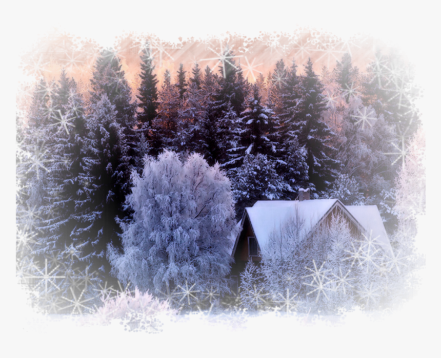 #ftestickers #house #trees #winter #snow #scenery - Wallpaper, HD Png Download