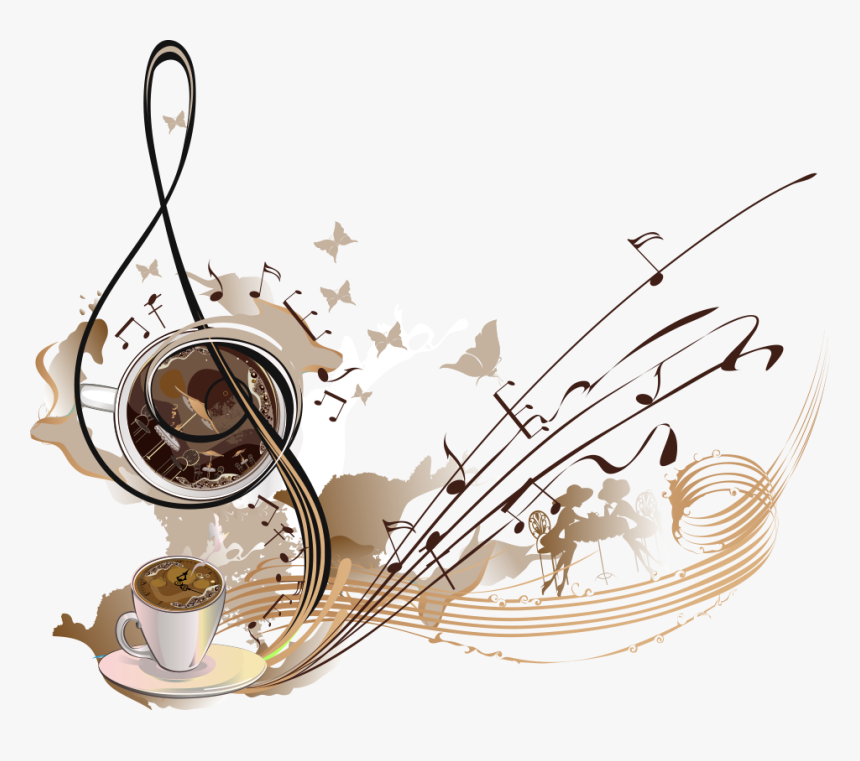 #mq #music #notes #note #coffee #brown #decorate #decoration - Music And Coffee, HD Png Download