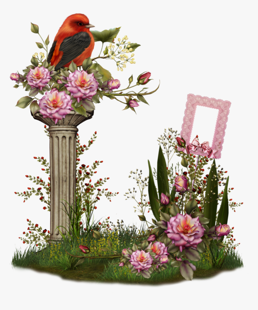 Png Clipart Birds And Flowers Border Frame, Transparent Png
