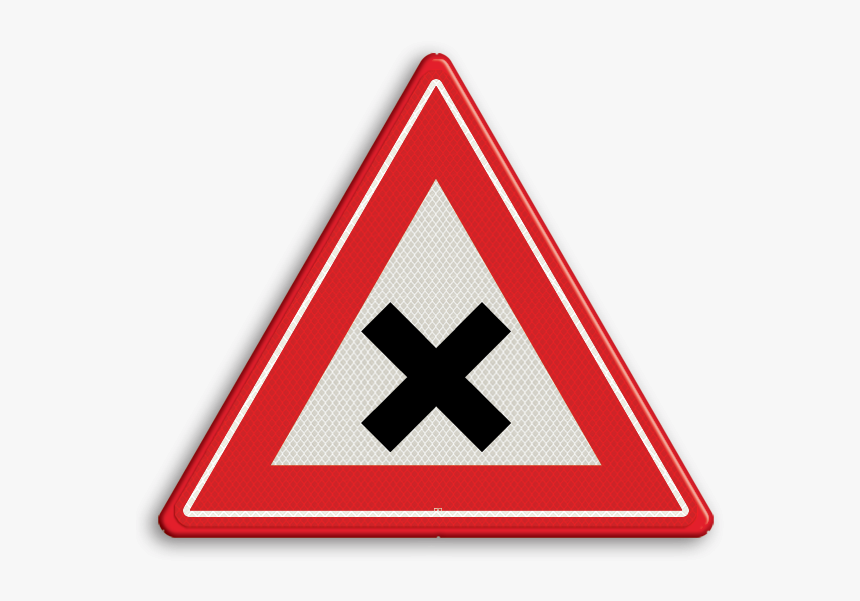Verkeersbord Rvv J08 - Verkeersbord Gevaarlijk Kruispunt, HD Png Download