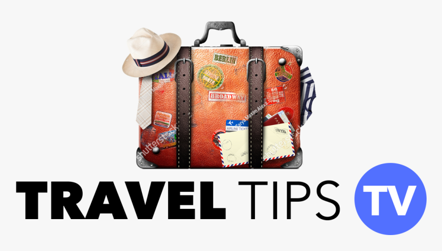 Travel Tips Tv - Retro Suitcase Of A Traveler With Travel Stickers, HD Png Download