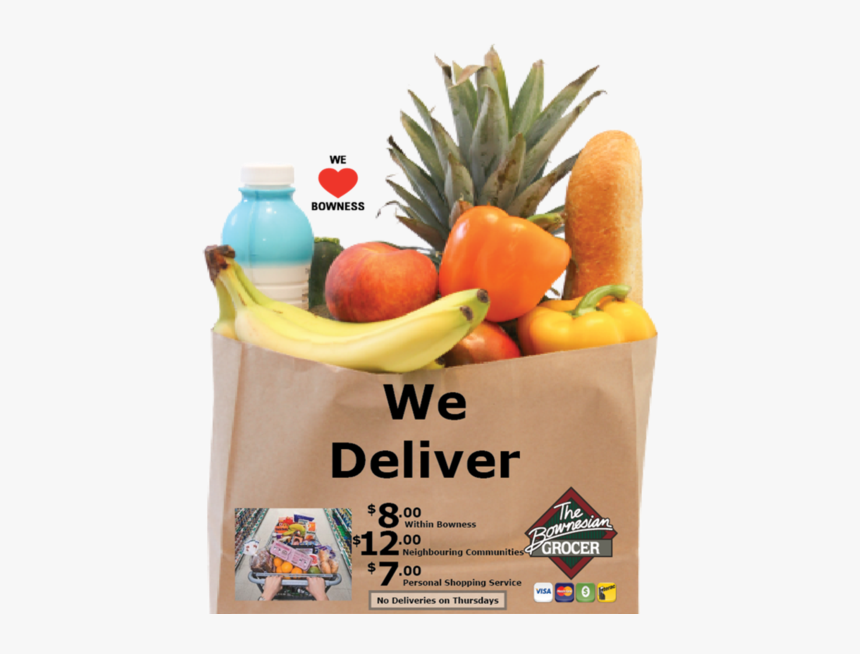 Transparent Background Grocery Bag With Food, HD Png Download