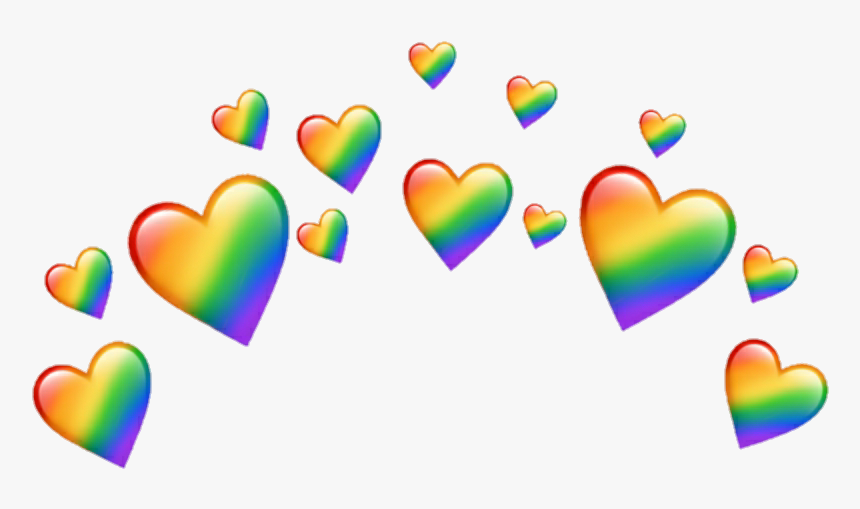 #png #crown #heartcrown #sticker #stickers #heart #hearts - Rainbow Heart Crown, Transparent Png