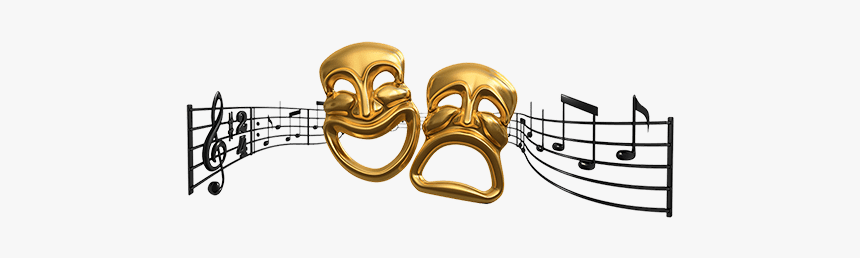 #music #multicolor #musicnotes #musical - Comedy Tragedy Gold Masks Png, Transparent Png