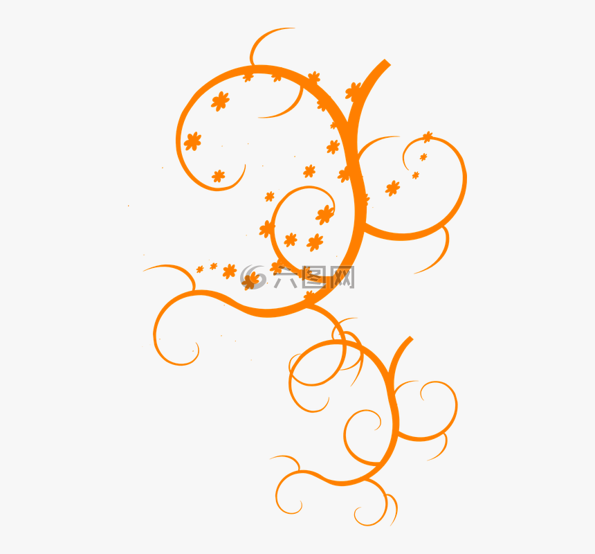 花艺设计,饰品,藤 - Orange Floral Design, HD Png Download