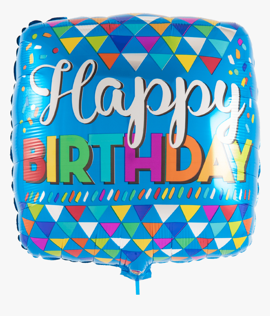 Blue Square Happy Birthday - Square Happy Birthday Balloon, HD Png Download