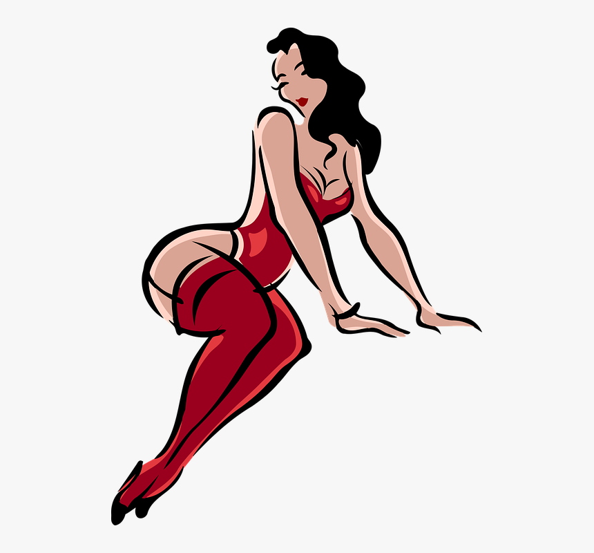 Black Woman In Red Underwear, HD Png Download