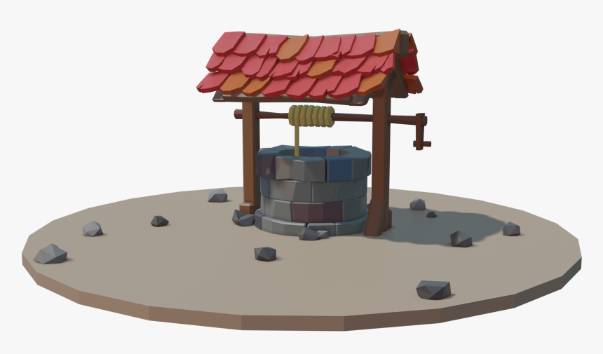 3d Modeling Low Poly Well Featured Image - Model Low Poly Well, HD Png Download