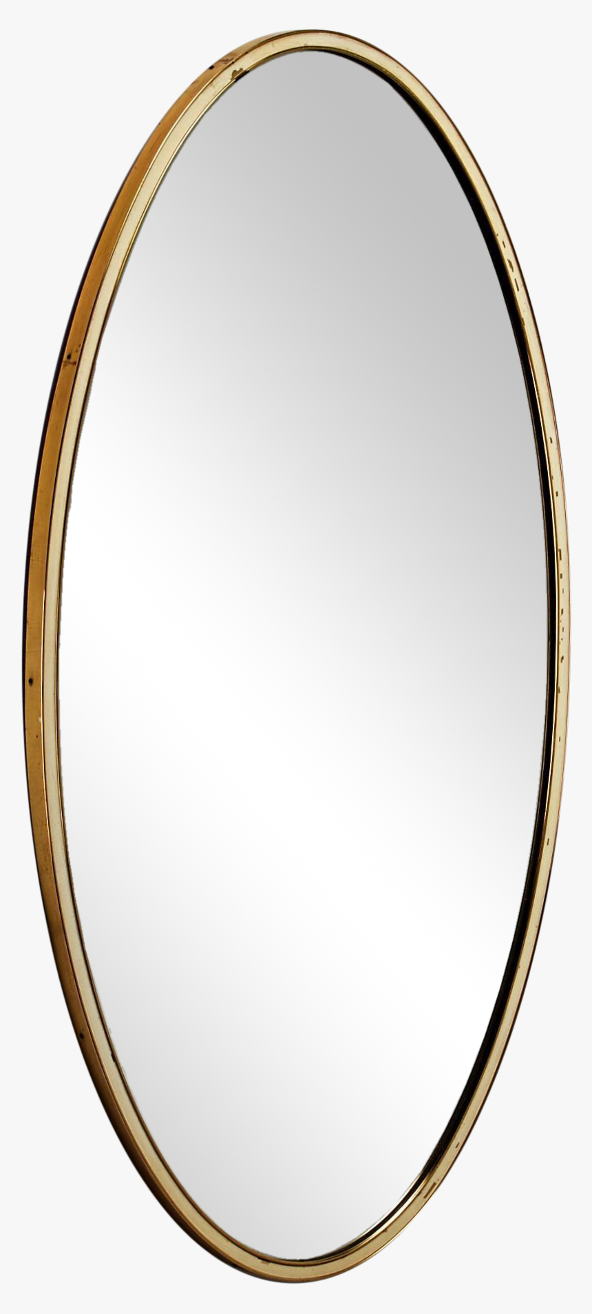 Oval Wall Mirror With Brass Frame And White Rim, Germany, - Circle, HD Png Download
