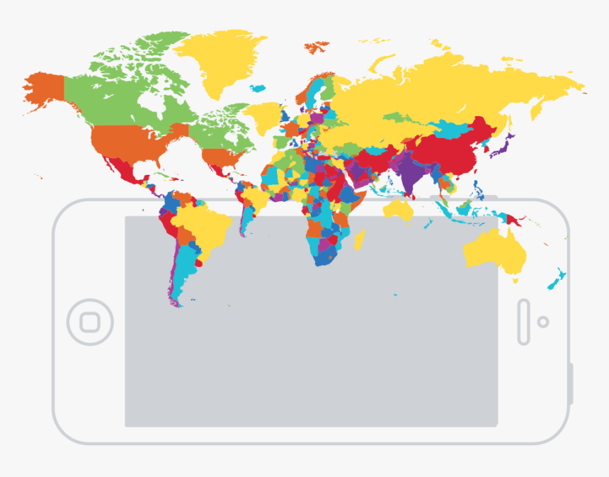 World Map Png Colerful, Transparent Png