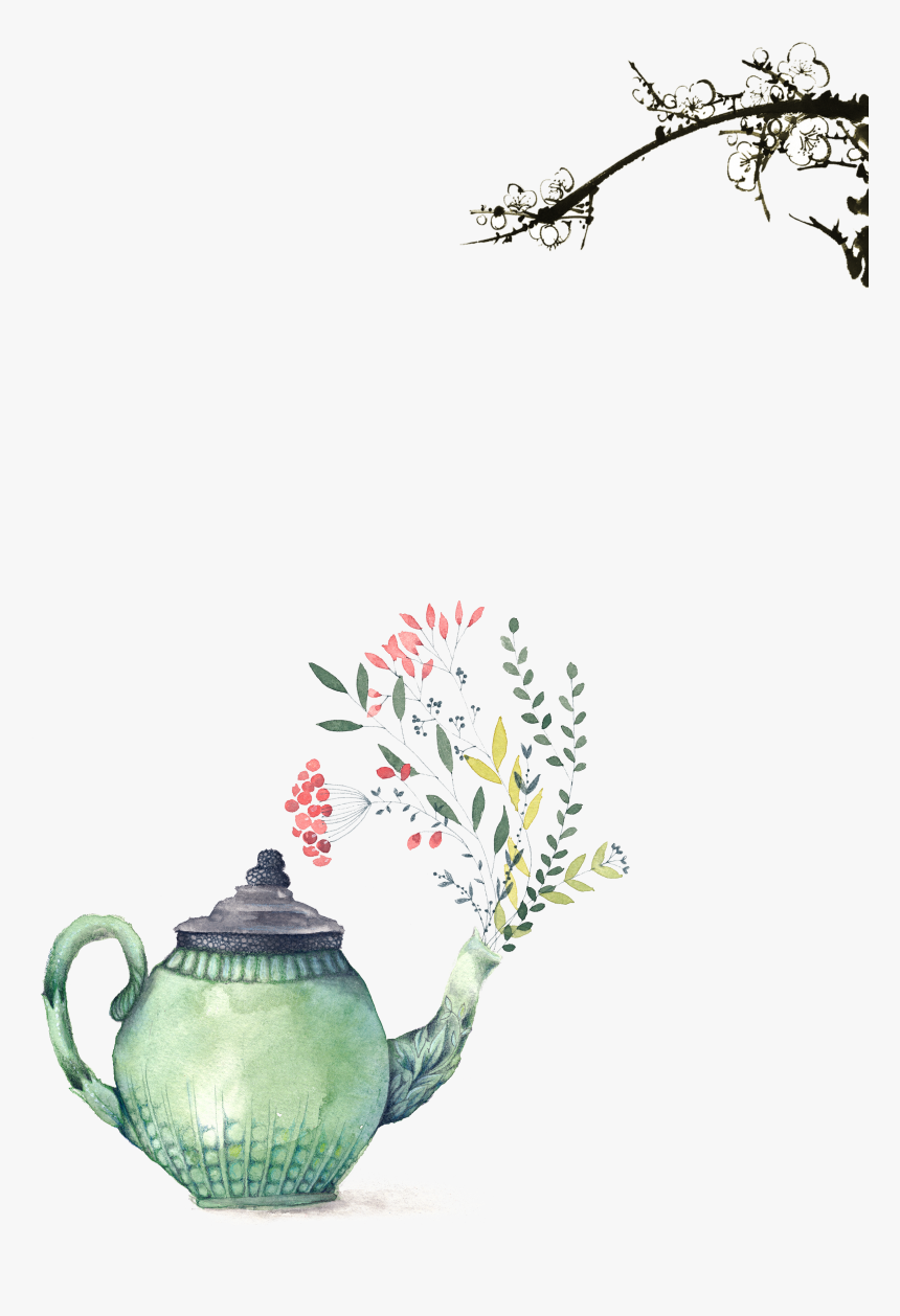 Painting Printmaking Illustration Floral - Teapot Png, Transparent Png