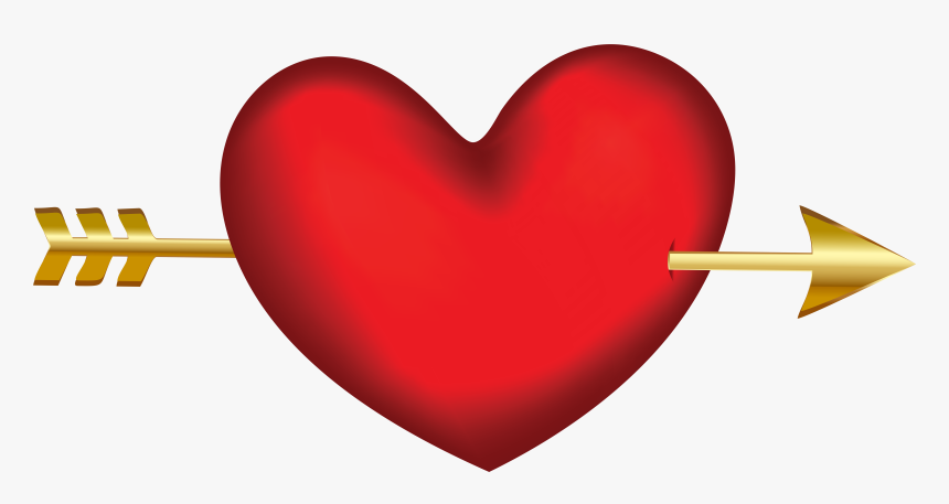 Clipart Heart With Arrow Free Stock Heart With Arrow - Heart, HD Png Download