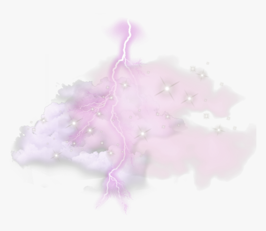 #cute #pink #glitter #storm #thunder #evil #kawaii - Illustration, HD Png Download