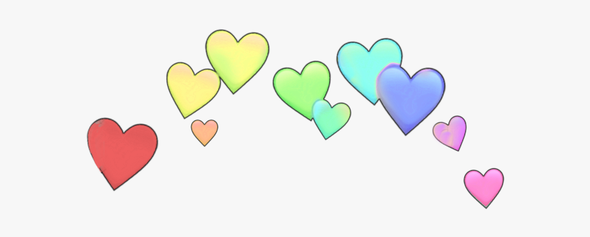 #rainbow #crown #ring #halo #heart #emojiaesthetic - Heart, HD Png Download