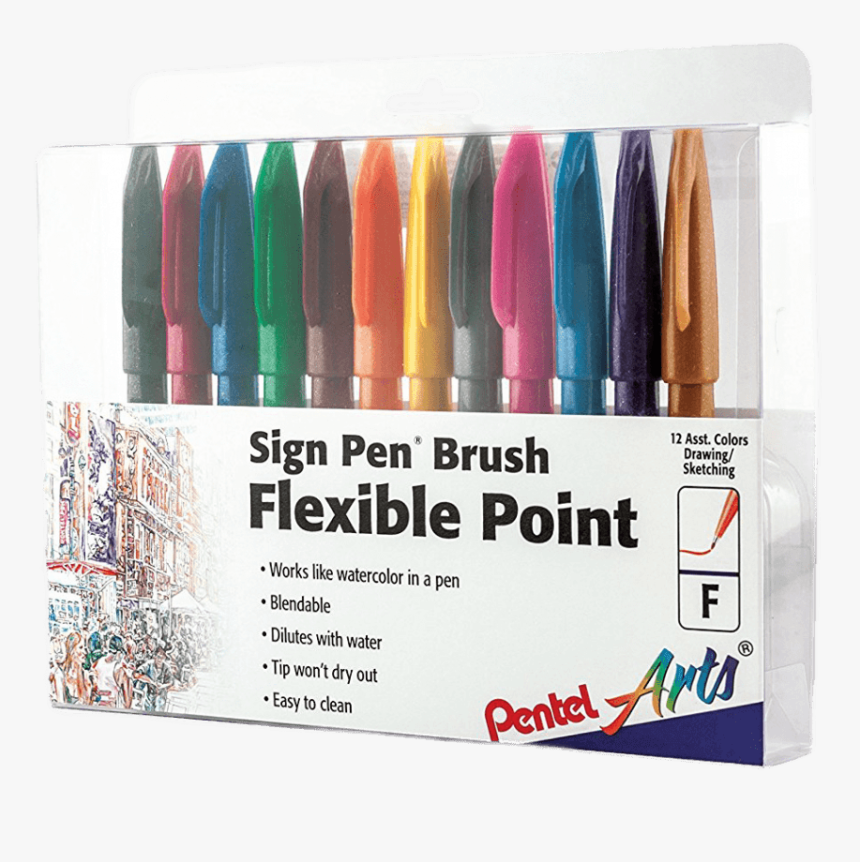 Pentel Fude Touch Sign Brush Pen, HD Png Download