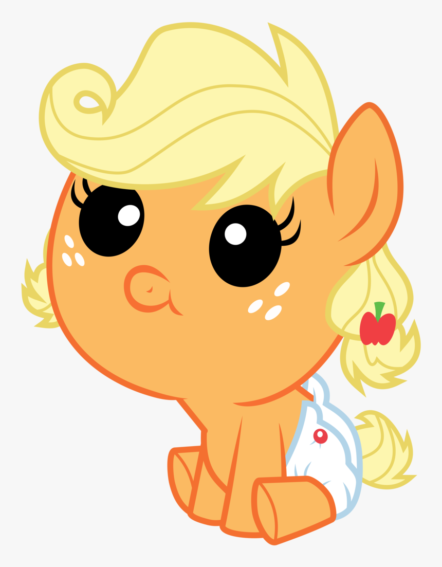 Vector Baby Applejack By Kyss - Cute Baby My Little Pony, HD Png Download