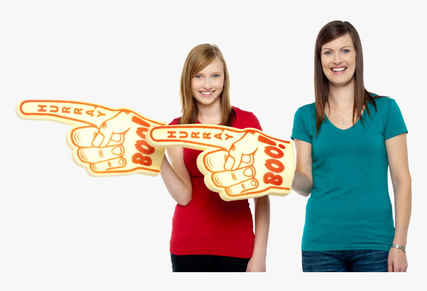Women Pointing Left Png Image - Big Hand Foam, Transparent Png