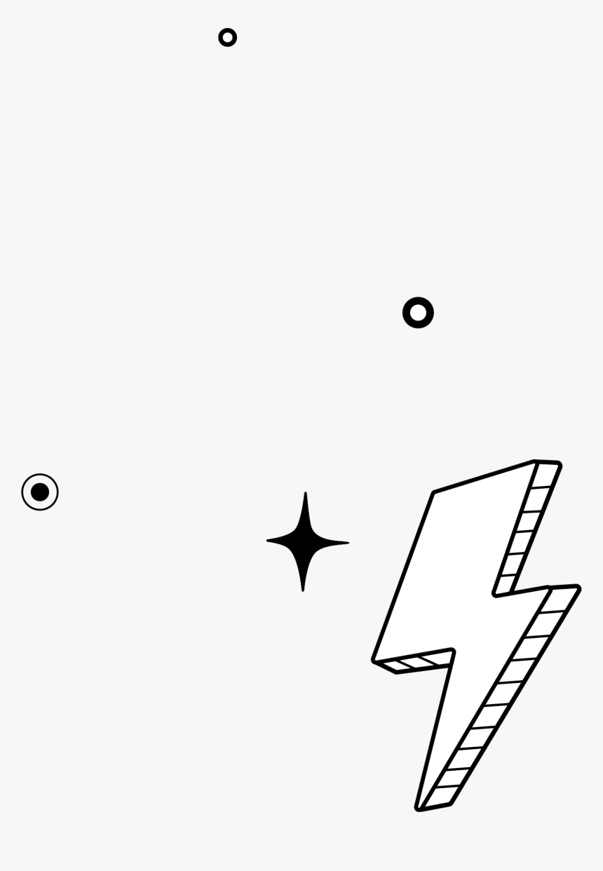 Lightning Bolt With Glitter - Line Art, HD Png Download