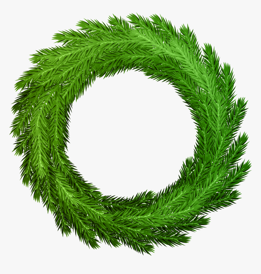 Christmas Pine Wreath Green Transparent Png Image - Grass, Png Download