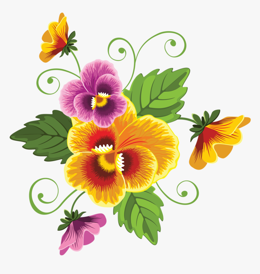 Png Clip Art - Flores De Pensamientos Para Bordar, Transparent Png