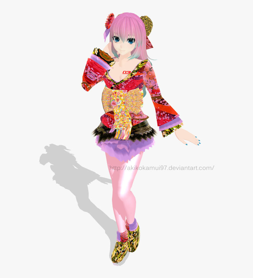 Tda Luka Kimono Download Link By Akikokamui97 - Project Diva Mmd Yukata Luka, HD Png Download