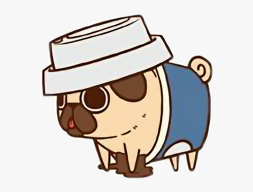 Cute Kawaii Pug Chibi Food Coffeefreetoedit - Pug Cute Sticker, HD Png Download