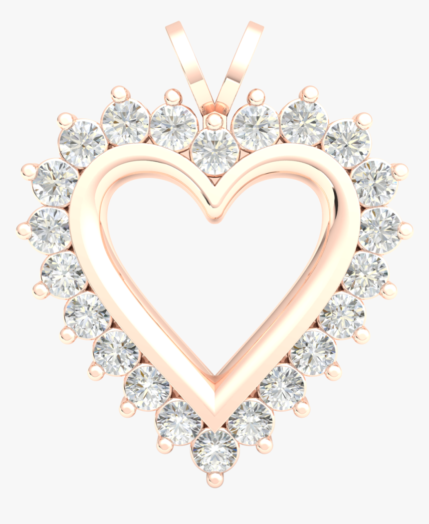 14k Gold Diamond Heart Pendant, HD Png Download