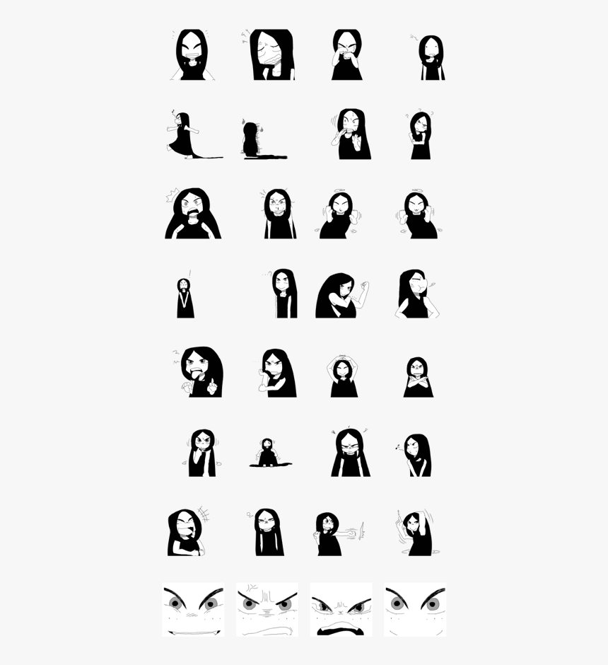 Black And White Cute Girl, HD Png Download