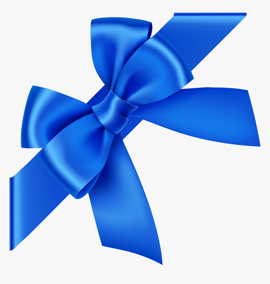 Blue Corner Bow Transparent Clip Art Image, HD Png Download