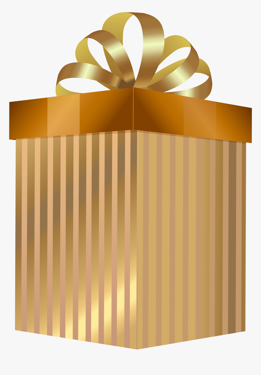 Present Clipart Gold - Gold Gift Clipart Png, Transparent Png