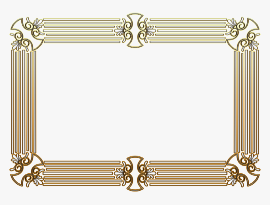 金丝花纹边框图片 - Picture Frame, HD Png Download