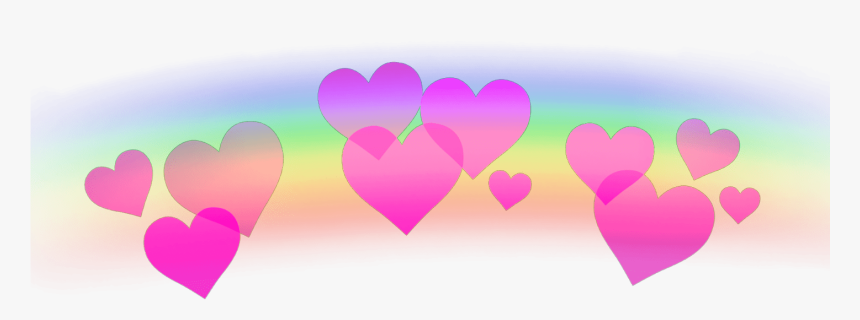 Hearts Heart Rainbow Coeurs Corazones Ftestickers Stick - Black Heart Crown Png, Transparent Png