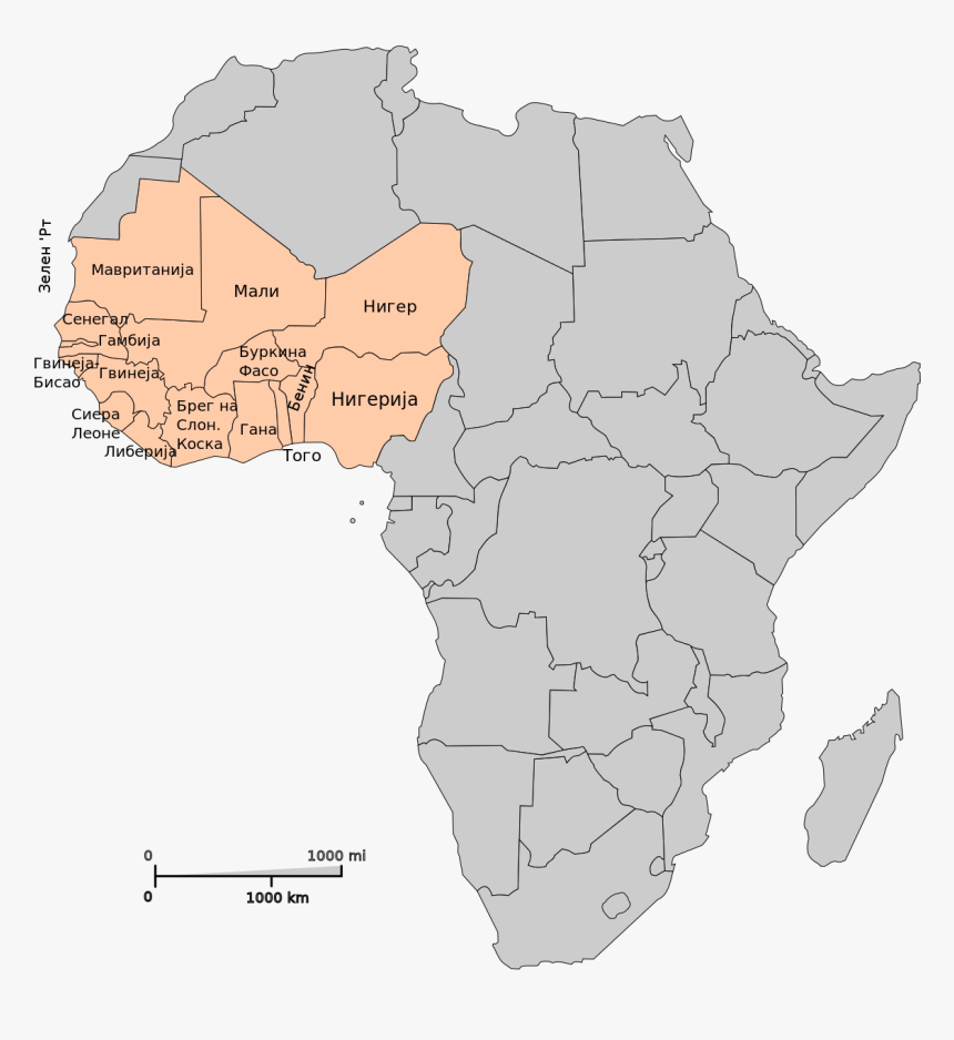 West Africa On A Map, HD Png Download
