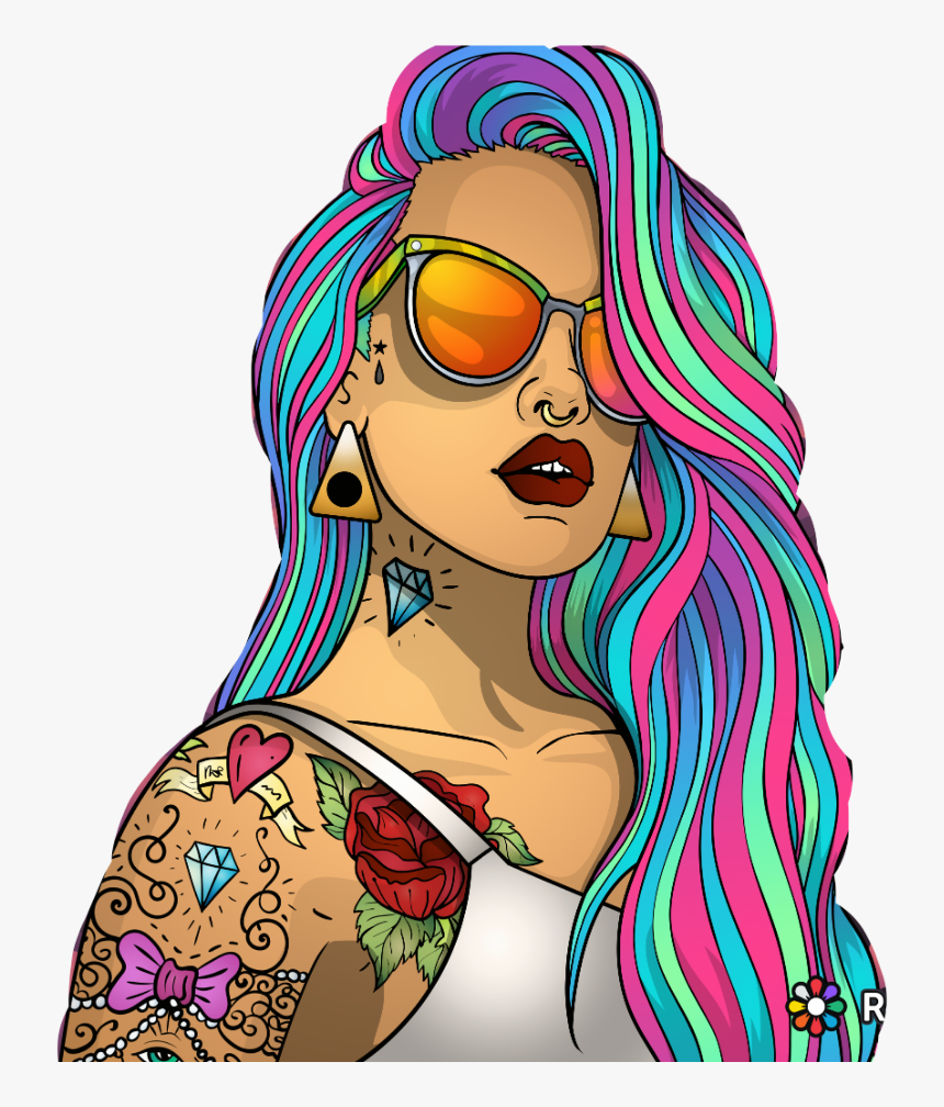 #edits #art #woman #pop #colors #girl #colorful #stickers - Illustration, HD Png Download