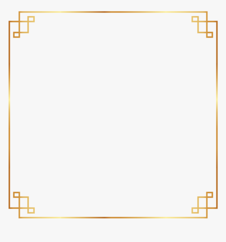 金色新年边框图片 - Gold Simple Frame Png, Transparent Png