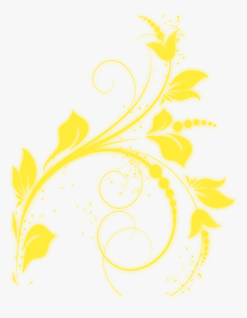 #bloom #wacy #wave #yellow #pattern #frame #flower - Illustration, HD Png Download
