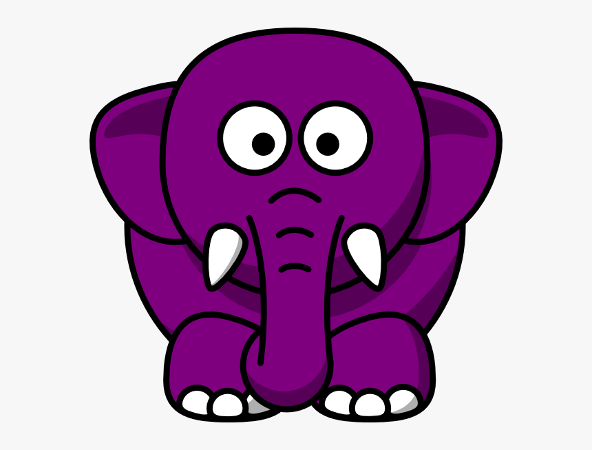 Purple Elephant Clip Art At Clker - Pink Elephant Clipart, HD Png Download