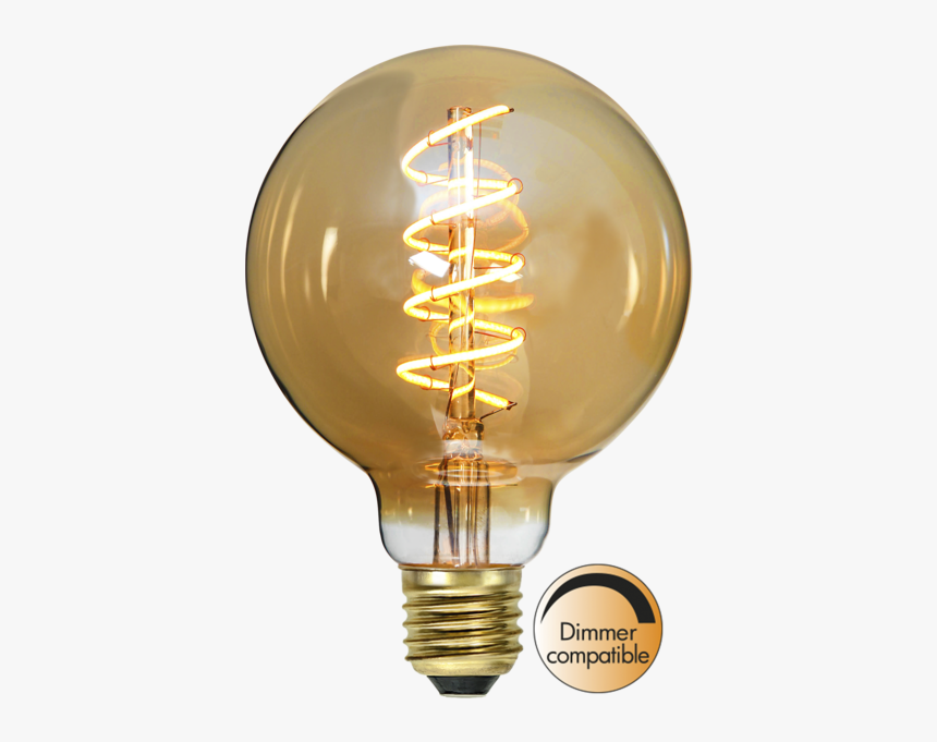 Led Lamp E27 G95 Decoled Spiral Amber - Led Koristelamppu, HD Png Download
